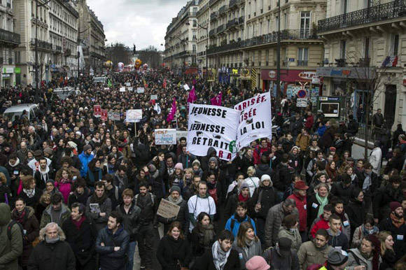 Miles de franceses contra la reforma laboral. Foto tomada de La Izquierda Diario.