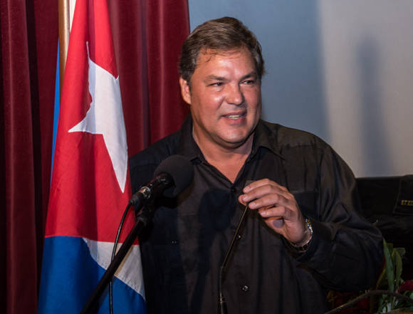 Intervención del Héroe de la República de Cuba Ramón Labañino. Foto: ACN/ Marcelino Vázquez.