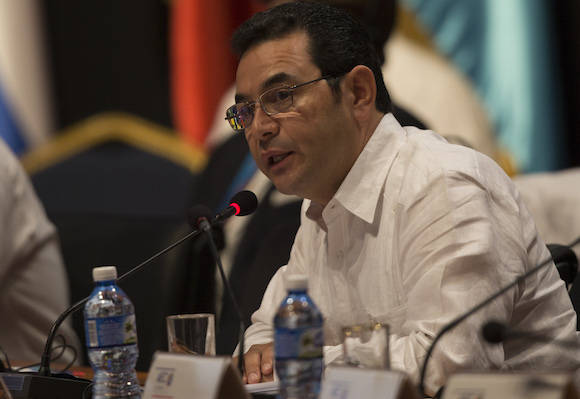 El Presidente de Guatemala interviene en la VII Cumbre de la Asociación de Estados del Caribe. Foto: Ismael Francisco/ Cubadebate