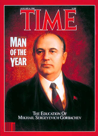 En enero de 1988 fue seleccionado "hombre del año" por la Revista Time. En 1990, le concedieron el Nobel de la Paz. En 1991, la URSS desapareció.