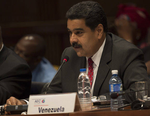 Nicolás Maduro interviene en la Cumbre de la AEC. Foto: Ismael Francisco/ Cubadebate