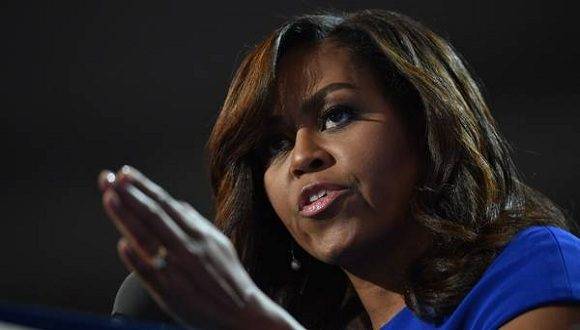 Michelle Obama durante la Convención Demócrata en Filadelfia. Foto: AFP.