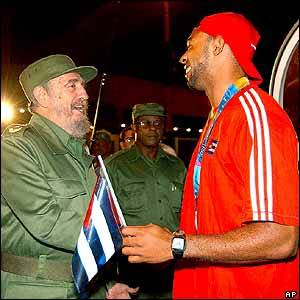 Anier García con Fidel.