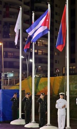 La bandera cubana ondea en Río. Foto: Jit