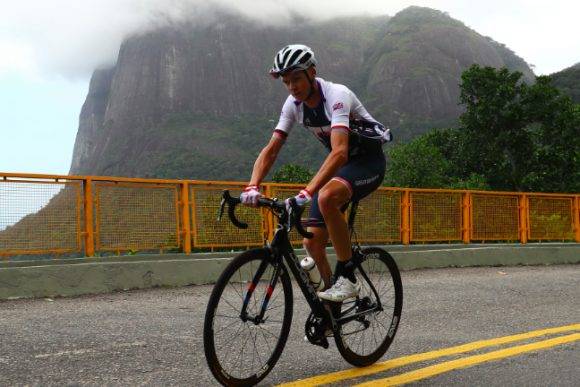 El británico Chris Froom entrenando en Rio de Janeiro días antes de los Juegos. Foto Getty Images