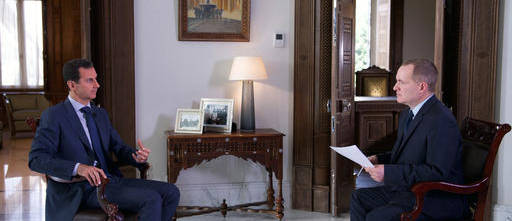 Entrevista con el presidente sirio, Bashar Al-Assad con la agencia AP. Foto: AP.