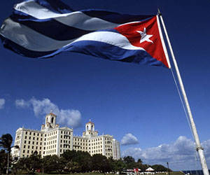 Cuba/La Havane : Hotel Nacional et drapeau cubain