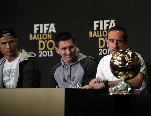 En 2013 Ribèry fue el eligido según el método tradicional de "France Football", pero el Balón de Oro lo ganó Cristiano Ronaldo. Foto tomada de Marca. 