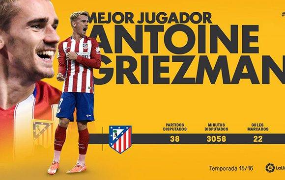 Griezmann, mejor jugador. Foto: LaLiga Santander.