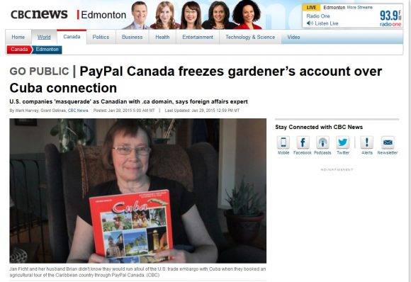 Pareja de canadienses afectadas por PayPal bloqueo