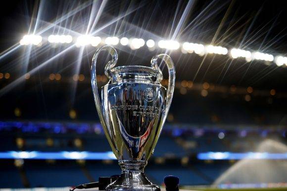 Football - Manchester City v FC Barcelona - UEFA Champions League Second Round First Leg - Etihad Stadium, Manchester, England - 24/2/15 General view of the UEFA Champions League trophy at the Etihad stadium before the match Reuters / Phil Noble Livepic EDITORIAL USE ONLY.