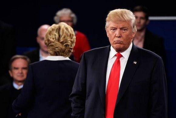 Segundo debate presidencial entre Hillary Clinton y Donald Trump. Foto: Getty Images.