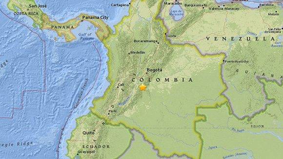 Un sismo de magnitud 5,4 sacude Colombia. 