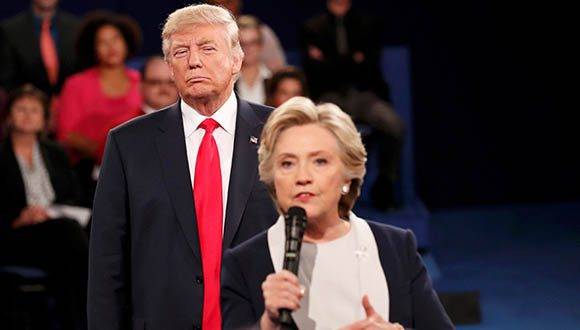 Hillary Clinton y Donald Trump durante el debate electoral. Foto: Rick Wilking/Reuters.