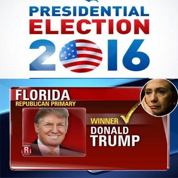 Donald Trump Secures Win over Hilary Clinton in Florida mainimage