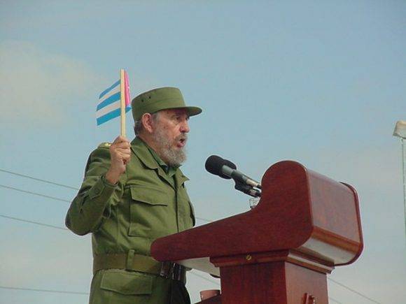 Fidel en Sancti Spíritus. Foto tomada de Escambray.