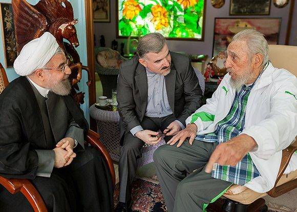El presidente iraní, Hassan Rouhani, y el líder histórico de la Revolución Cubana. Foto: Archivo.