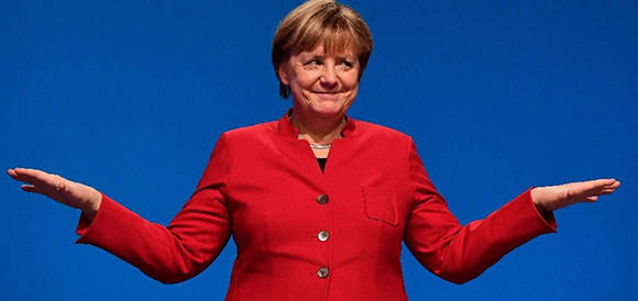 La canciller alemana, Angela Merkel, este martes durante el congreso de la Unión cristiana-democrática (CDU) en Essen, Alemania. Foto: AP.