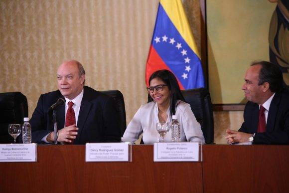 Imagen tomada durante la XVII Comisión Intergubernamental de Cooperación Cuba-Venezuela. Foto: @vencancilleria.