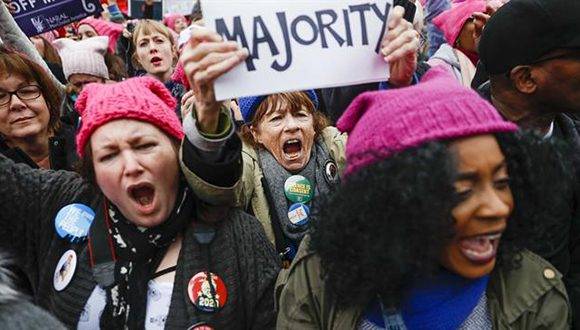 La Marcha de las Mujeres convoca a miles de personas contra Donald Trump en Washington. Foto: AP.