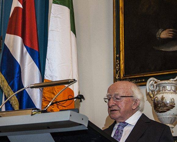 Michael D. Higgins, presidente de Irlanda, inaugura exposición "Los Irlandeses en América Latina", en el Palacio del Segundo Cabo. Foto: L Eduardo Domínguez/ Cubadebate