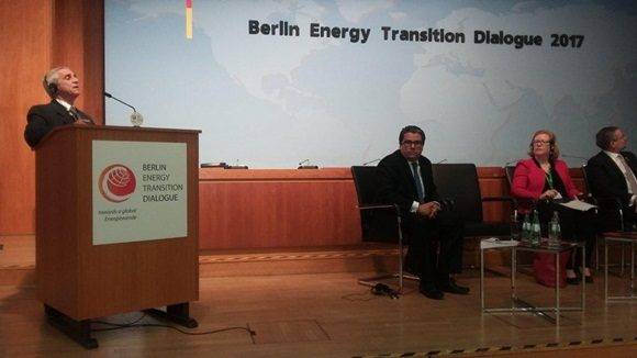 Interviene Ministro cubano de Energía y Minas en tercer Diálogo sobre la Transición Energética en Berlín.