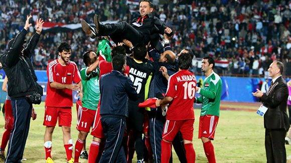 Selección de fútbol e Siria. Foto: AFP.