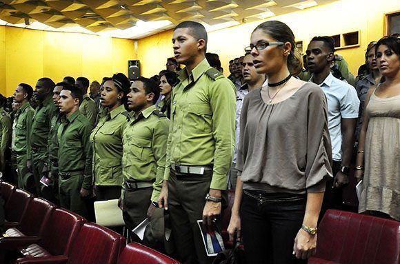 Acto por el 55 Aniversario de la UJC MININT. Foto: Roberto Garaycoa/ Cubadebate.