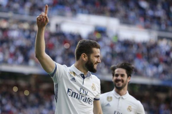 Nacho celebra el tercer gol del Real Madrid. Foto: Kiko Huesca/ EFE