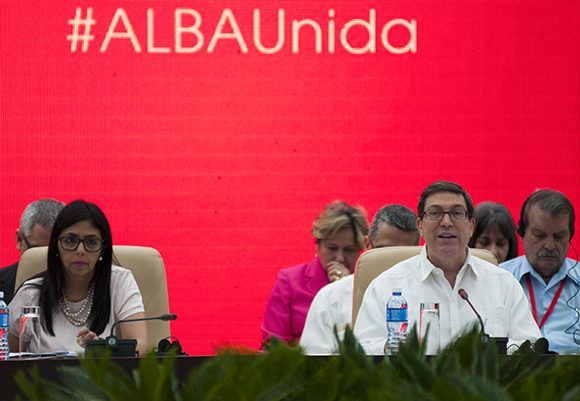 El canciller cubano, Burno Rodríguez, convocó a los países del ALBA a apoyar la Revolución Bolivariana. Foto: Ladyrene Pérez/ Cubadebate.