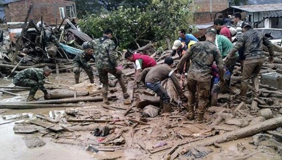 Labores de rescate y salvamento tras las fuertes lluvias. 