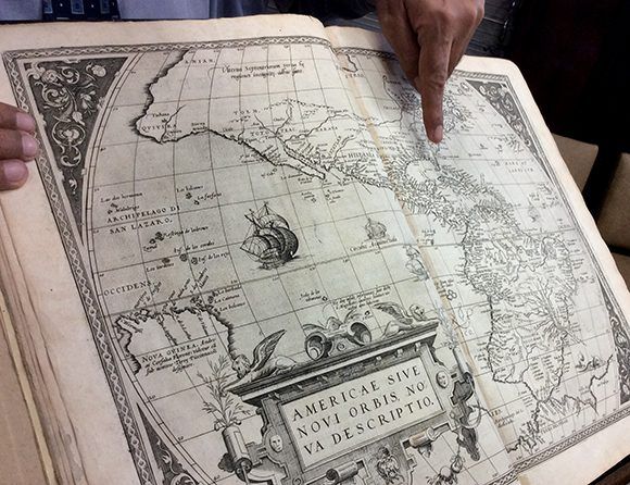 Ubicación de Cuba dentro del primer Atlas del mundo. Foto: María del Carmen Ramón/ Cubadebate.