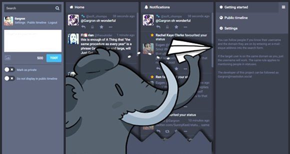 Mastodon tiene una apariencia parecida a la del Tweetdeck.