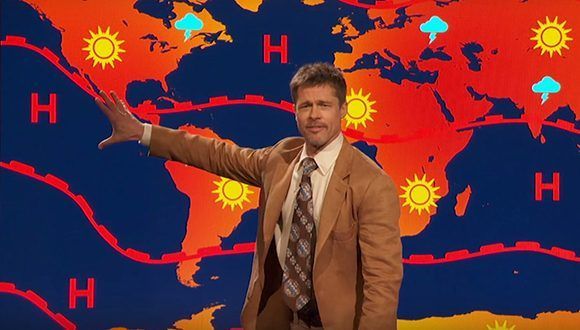 Brad Pitt "explica" las condiciones climáticas para criticar a Donald Trum. Foto: Catura de pantalla/ Camedy Central/ Youtube.
