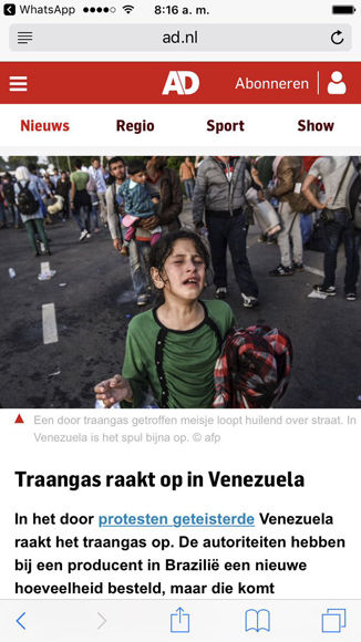 Foto falsa que utilizó el diario holandés para desinformar sobre Venezuela. Foto: @yvangil