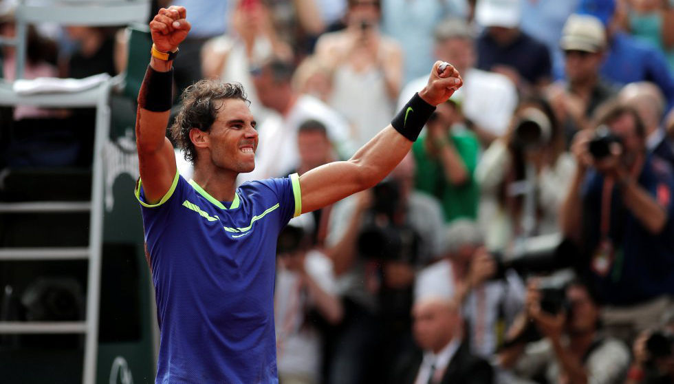 Rafael Nadal celebra su victoria en el Roland Garros. Foto: Reuters.
