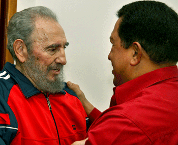 Sostiene encuentro con el presidente de Venezuela, Hugo Chávez Frías,  en el mismo participó Adán Chávez Frías, ministro de Educación de Venezuela, quien asiste al Congreso Internacional Pedagogía 2007, 27 de enero del 2007. Foto: Estudios Revolución/Fidel Soldado de las Ideas.
