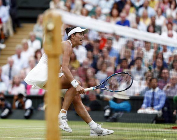 Garbiñe Muguruza durante la final de Wimbledon. Foto: EFE.