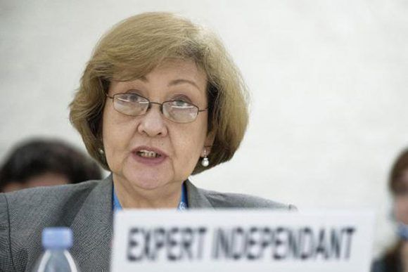 La Experta Independiente sobre derechos humanos y solidaridad internacional de la Organización de Naciones Unidas, Sra. Virginia Dandan. Foto: tomada de CubaMinrex.