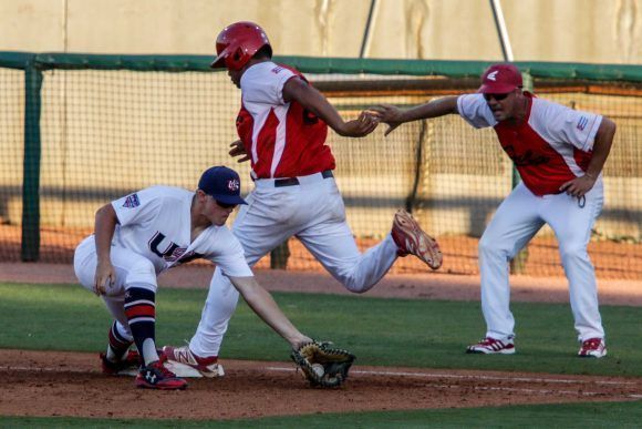 Quinto juego del tope amistoso entre las selecciones de Cuba y Estados Unidos, realizado en el complejo nacional de entrenamiento de la organización USA Baseball, en Carolina del Norte, el 7 de julio de 2017, en Estados Unidos, ACN FOTO/Abel PADRÓN PADILLA