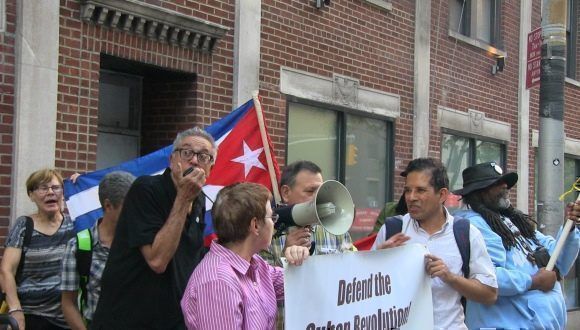 Organizaciones solidarias con Cuba se manifiestan en la ciudad de Nueva York. Foto: Archivo.