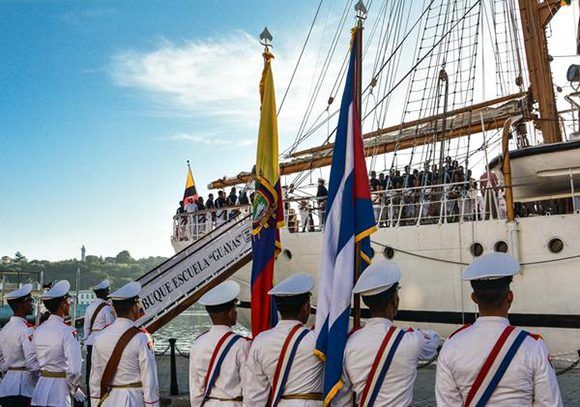 Arribo del Buque Escuela Guayas de la armada de la República del Ecuador, al Puerto de La Habana, en visita oficial. Foto: Marcelino Vázquez/ ACN.
