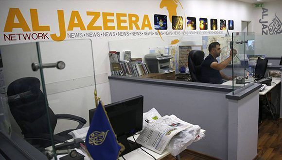 Oficinas del canal Al Jazeera en Jerusalén. Foto: AFP