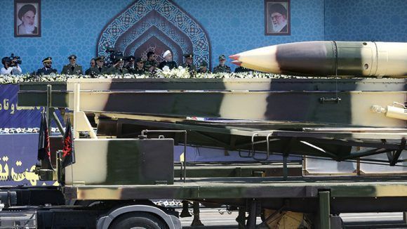Misiles exhibidos en un desfile militar en Teherán (Irán), el 22 de septiembre de 2017.Foto: Reuters.