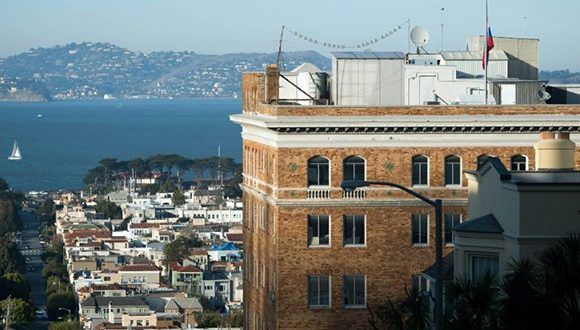 Edificio del consulado general de Rusia en la ciudad californiana de San Francisco. Foto: AFP.