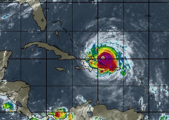 El poderoso huracán categoría 5 se acerca a Cuba con vientos que superan los 280 km/h. Imagen: INSMET Cuba.