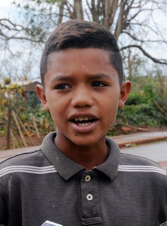 Lyam Alejandro Barrios Rodríguez, un adolescente de solo 12 años de la localidad de Esmeralda. Foto: Orlando Durán Hernández