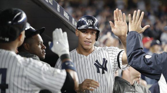 Judge volvió a conectar a la hora buena. Foto: @Yankees.