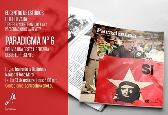Hoy a las 4 de la tarde se presenta la revista "Paradigma" en la Biblioteca Nacional. Imagen:  Centro de Estudios Che Guevara.