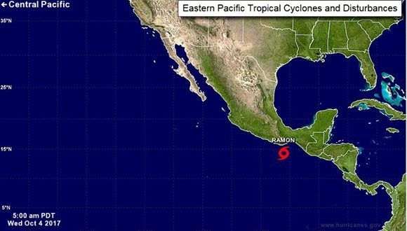 Tormenta tropical Ramón. Foto: NOAA.